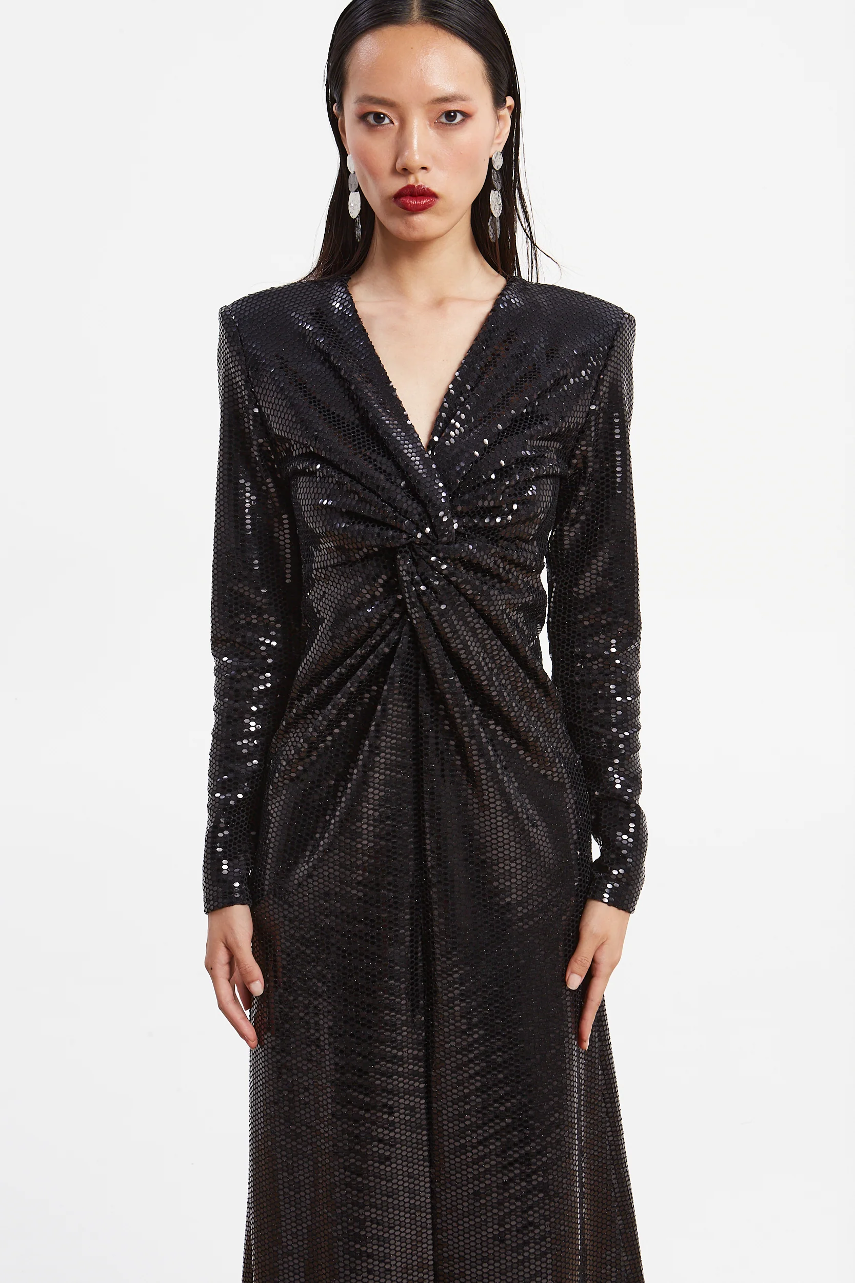 Alessia shiny black dress - Image 3