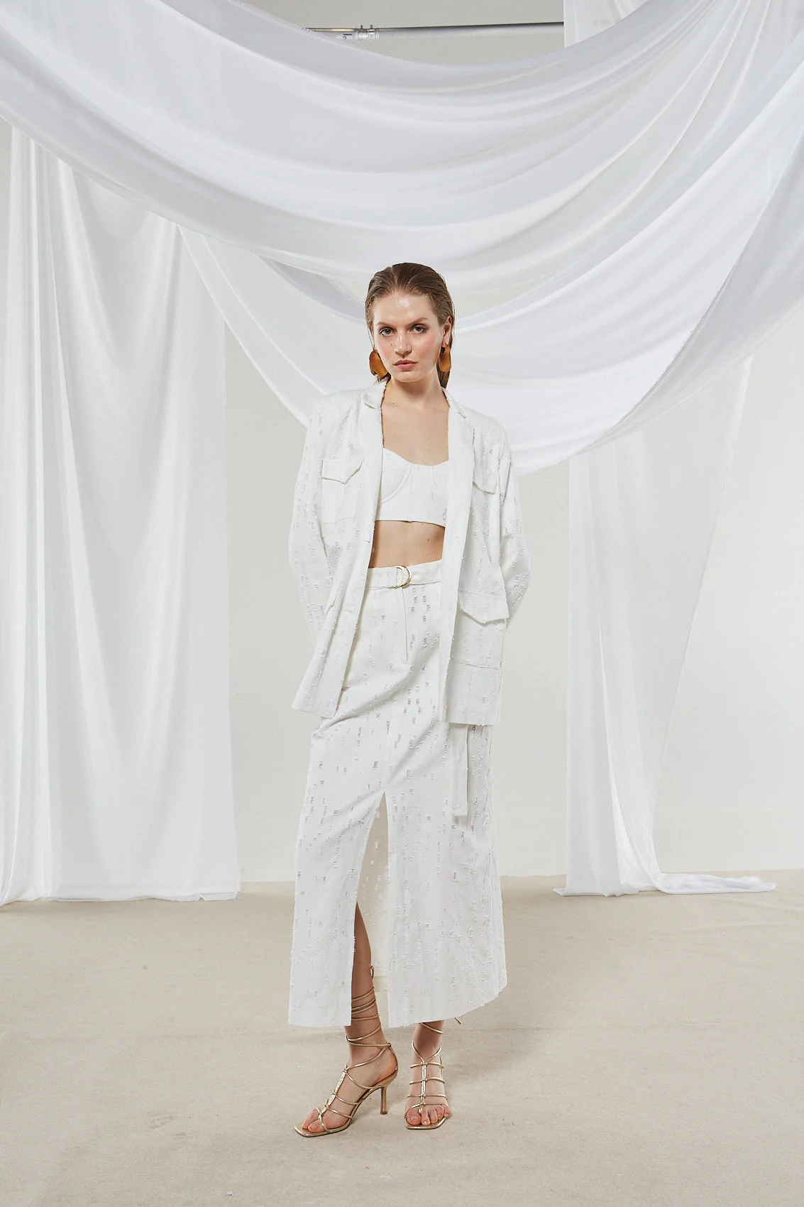 Alyssa denim white blazer - Image 4