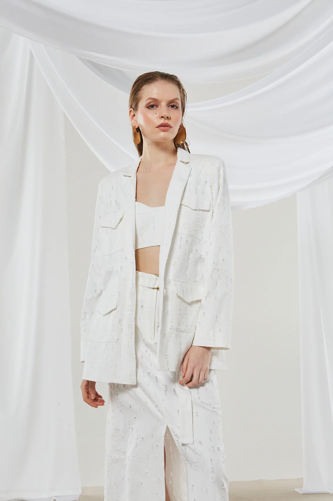 Alyssa denim white blazer - Image 5