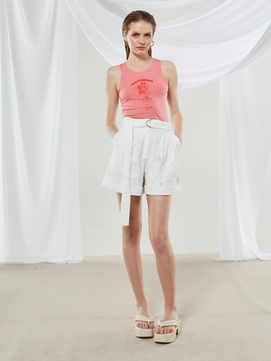 Alyssa denim white shorts - Image 5