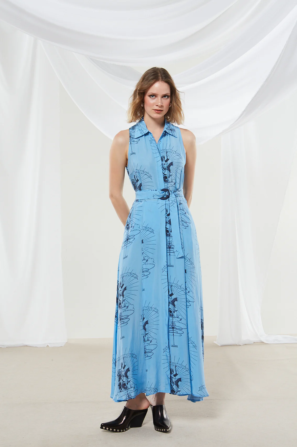 Ananke cupro printed shirtdress