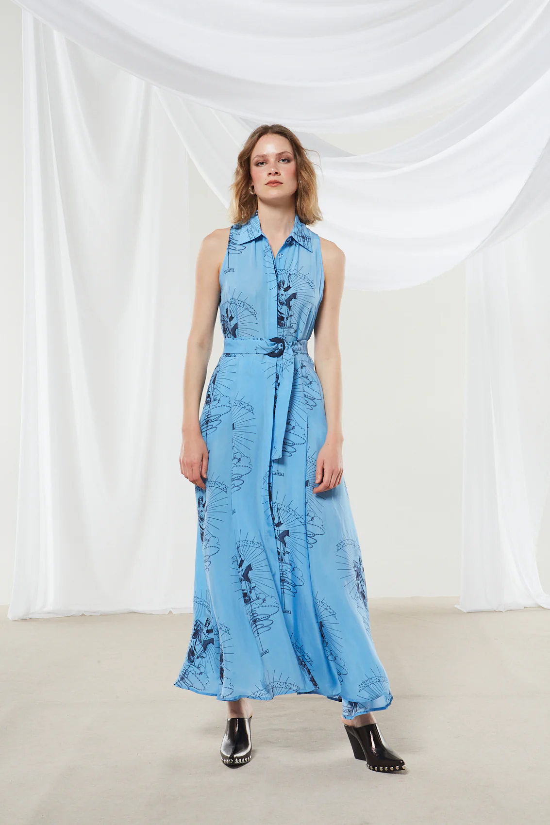 Ananke cupro printed shirtdress - Image 4