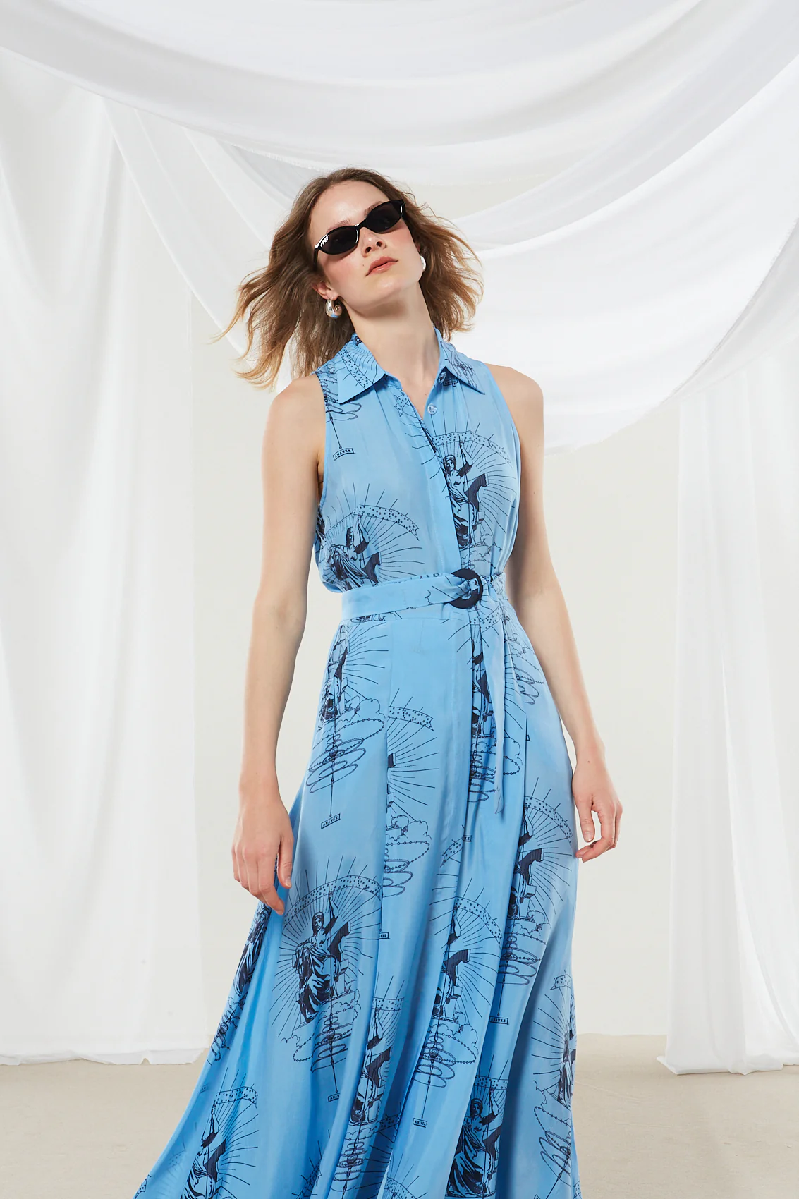 Ananke cupro printed shirtdress - Image 5