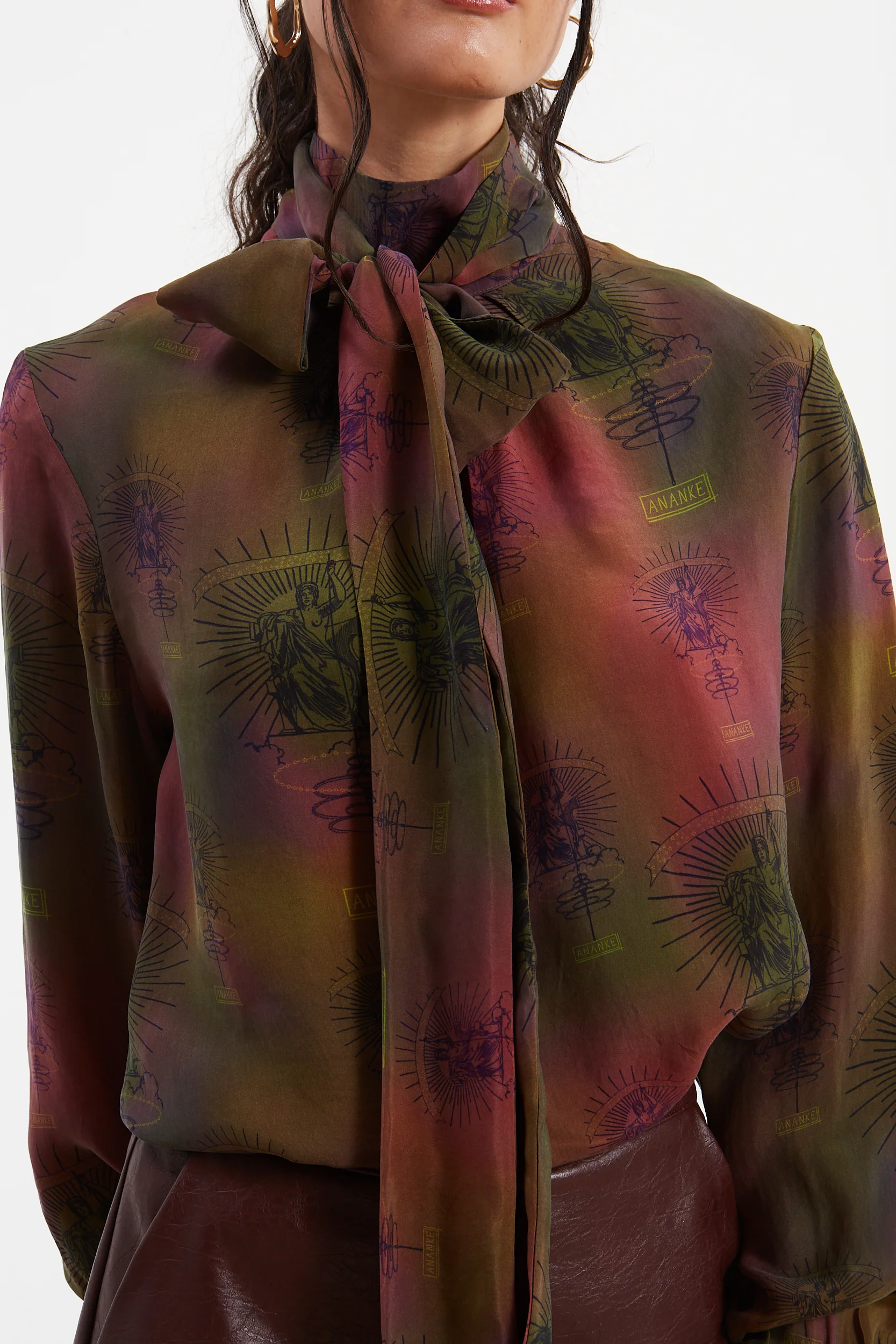 Ananke cupro tie neck top - Image 2