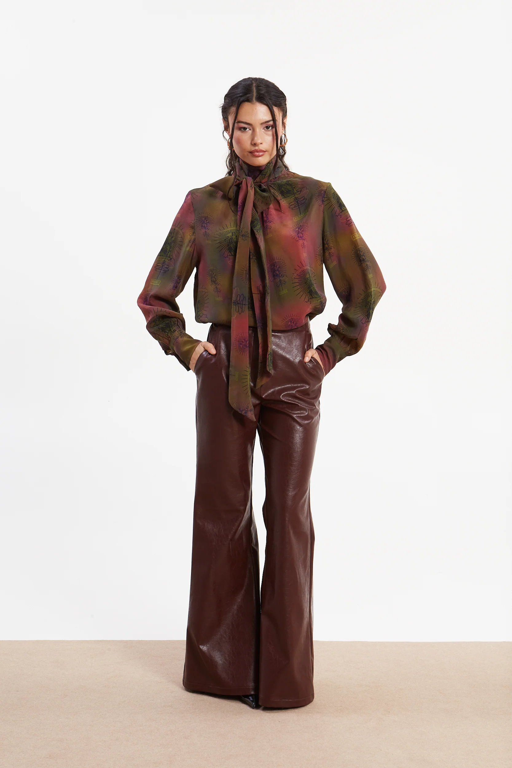 Ananke cupro tie neck top - Image 3