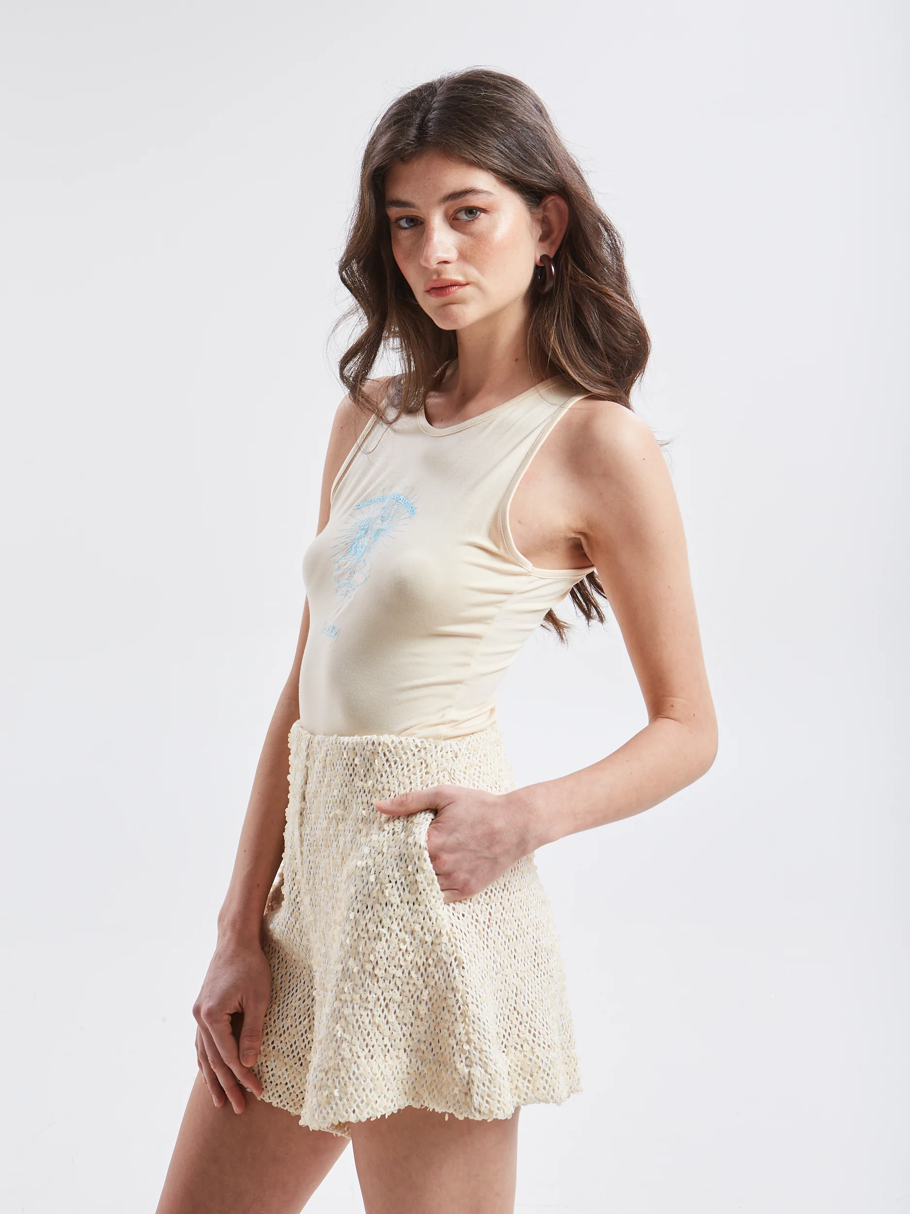 Ananke goddess ecru tank top - Image 4