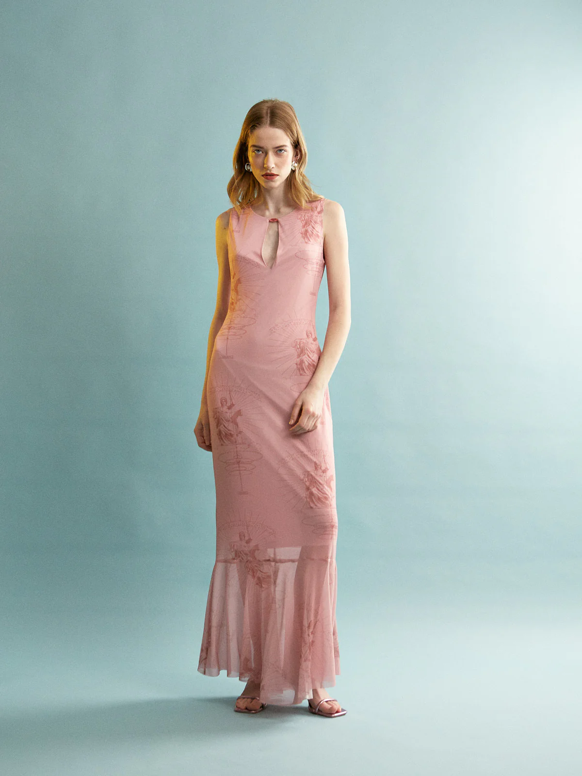 Ananke mesh printed pink dress - Image 3