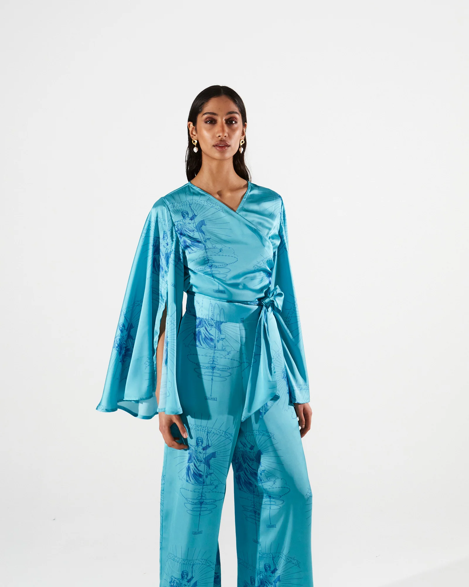 Ananke printed turquoise pants - Image 2