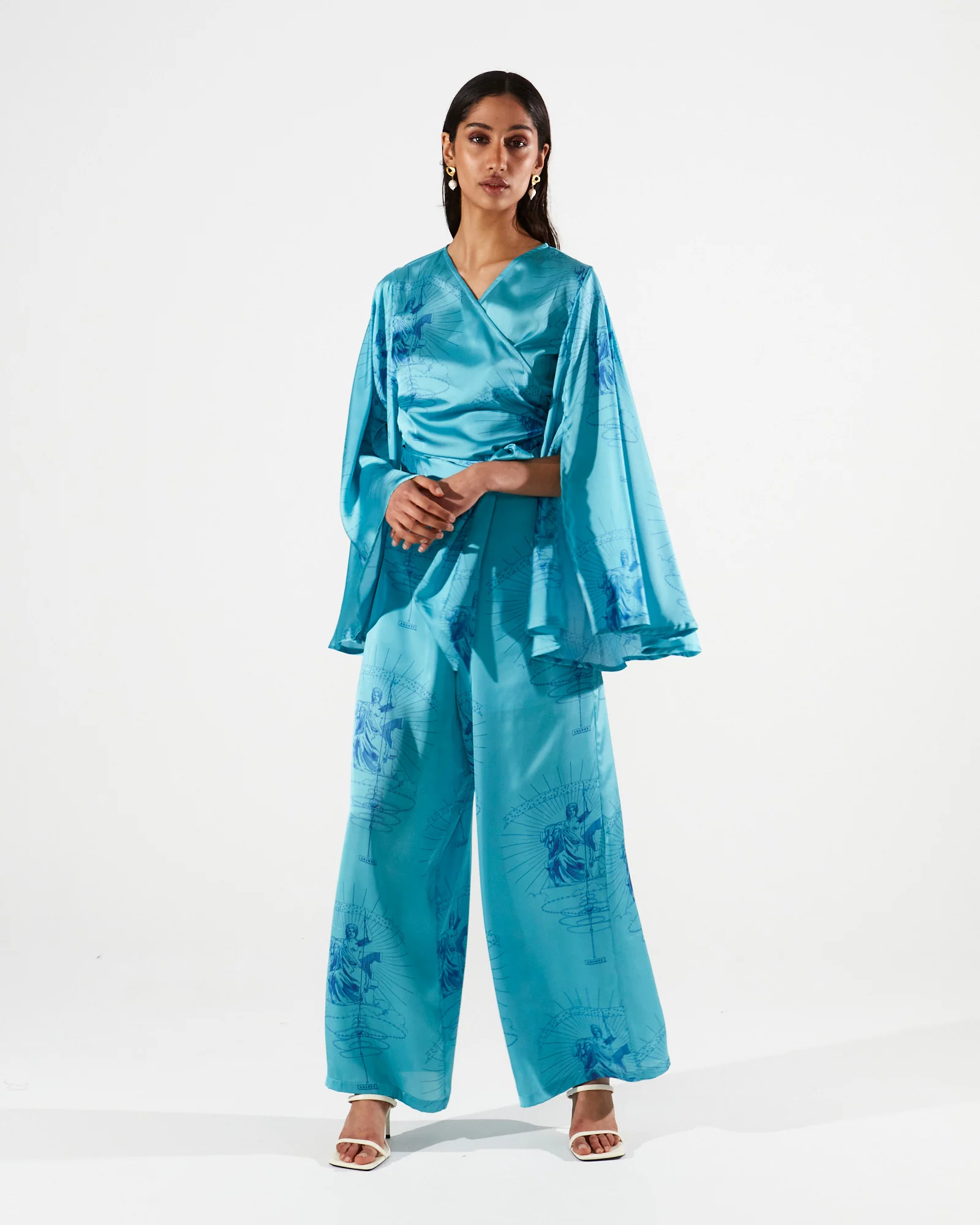 Ananke printed turquoise pants - Image 3