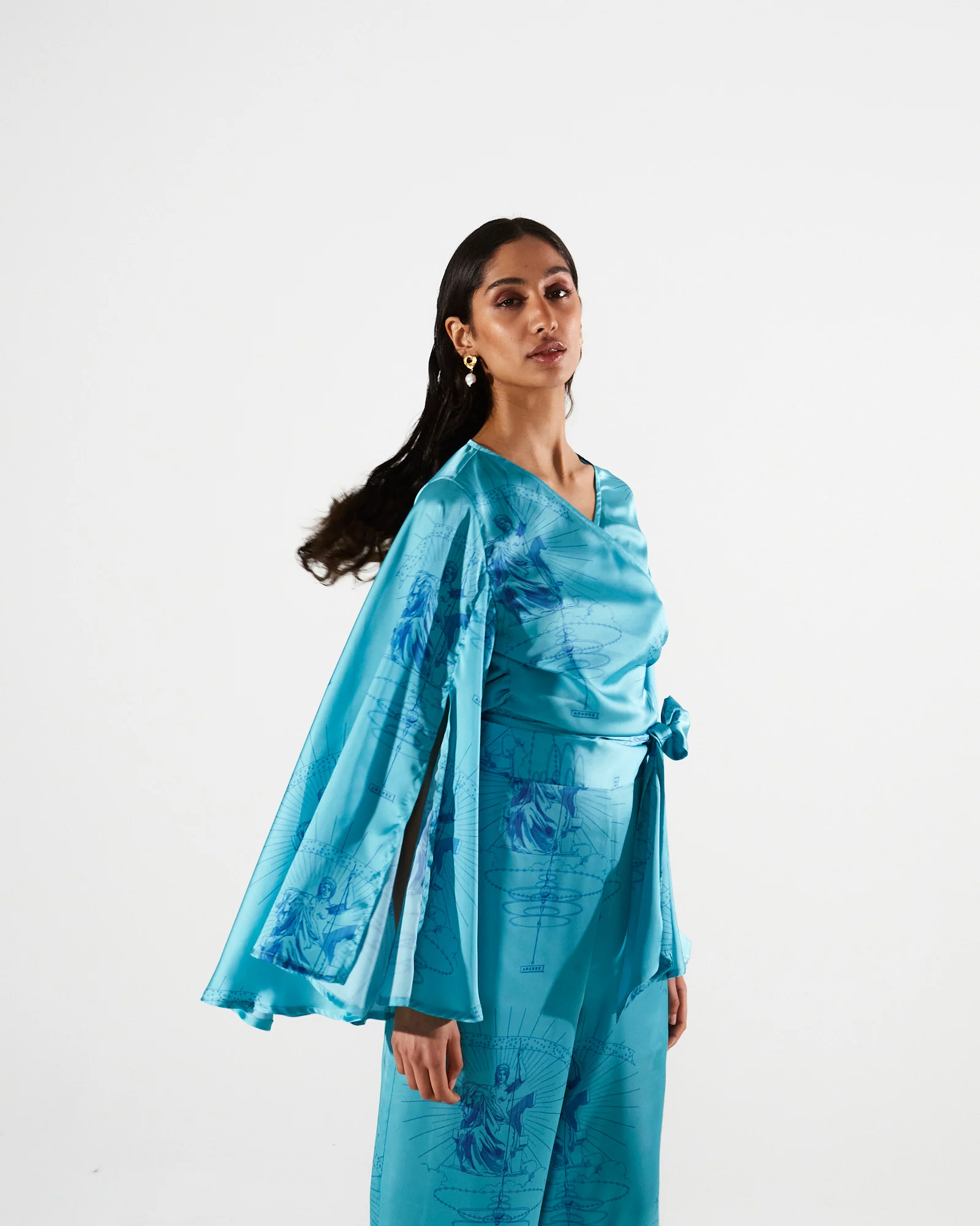 Ananke printed turquoise pants - Image 4