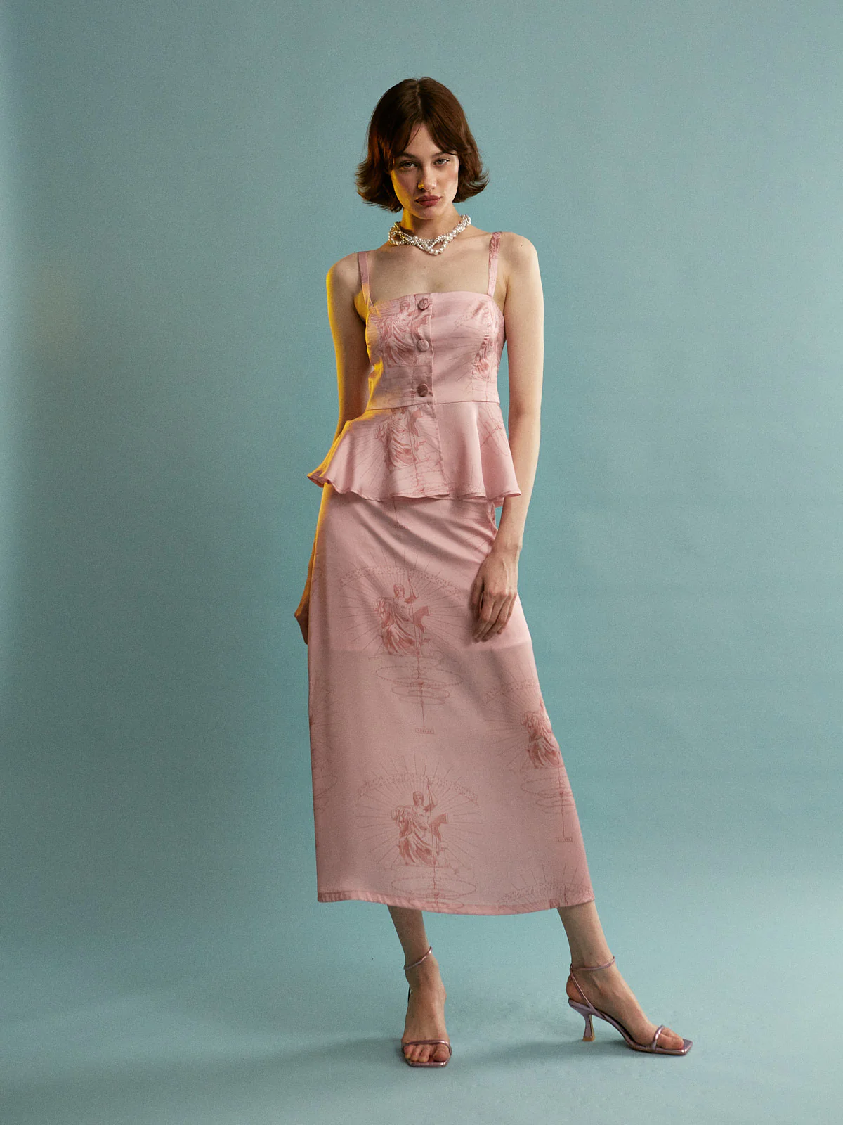 Ananke satin button pink top - Image 3