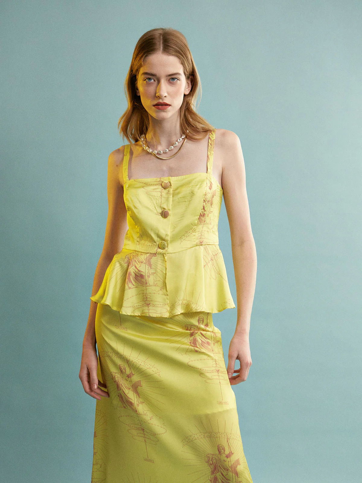 Ananke satin yellow skirt - Image 3