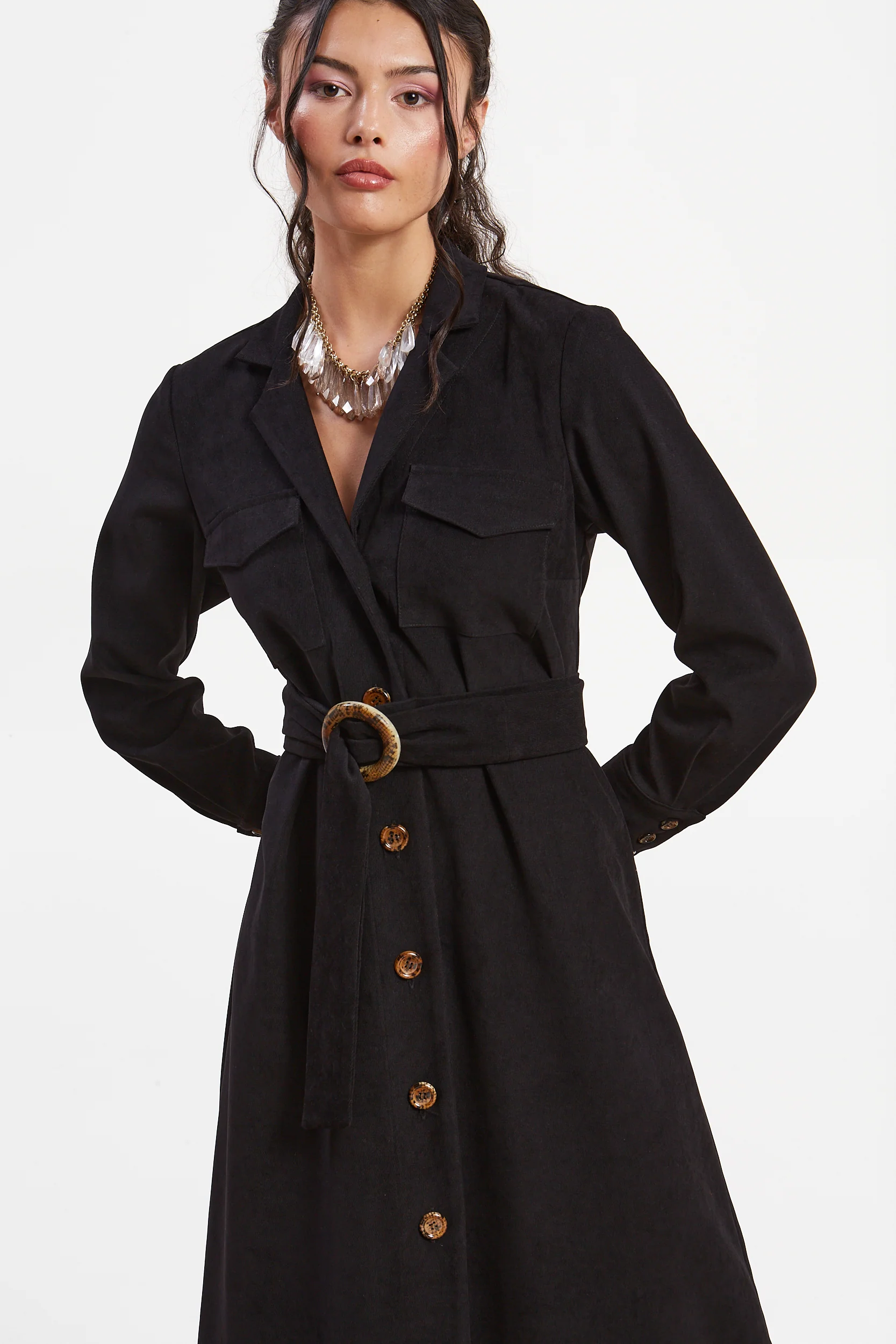 Andrea black shirtdress - Image 3