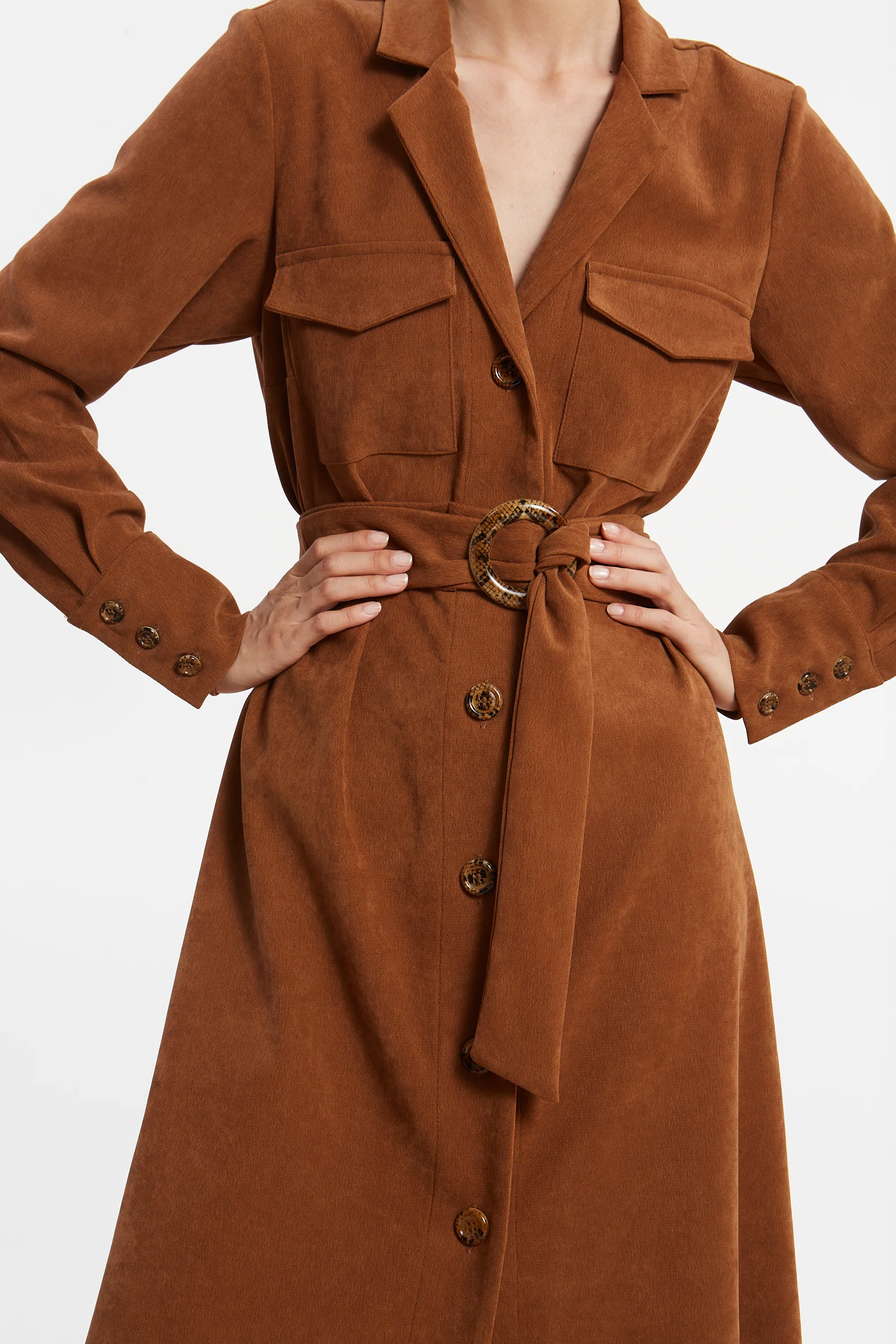 Andrea camel shirtdress - Image 2