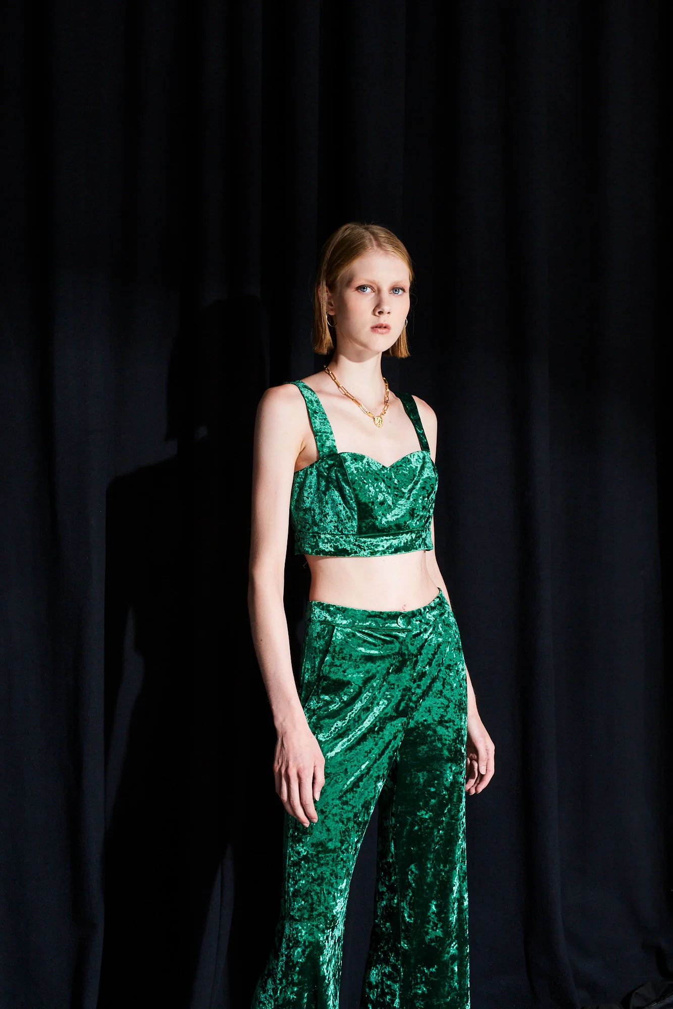 Annabel velvet green bustier top - Image 4