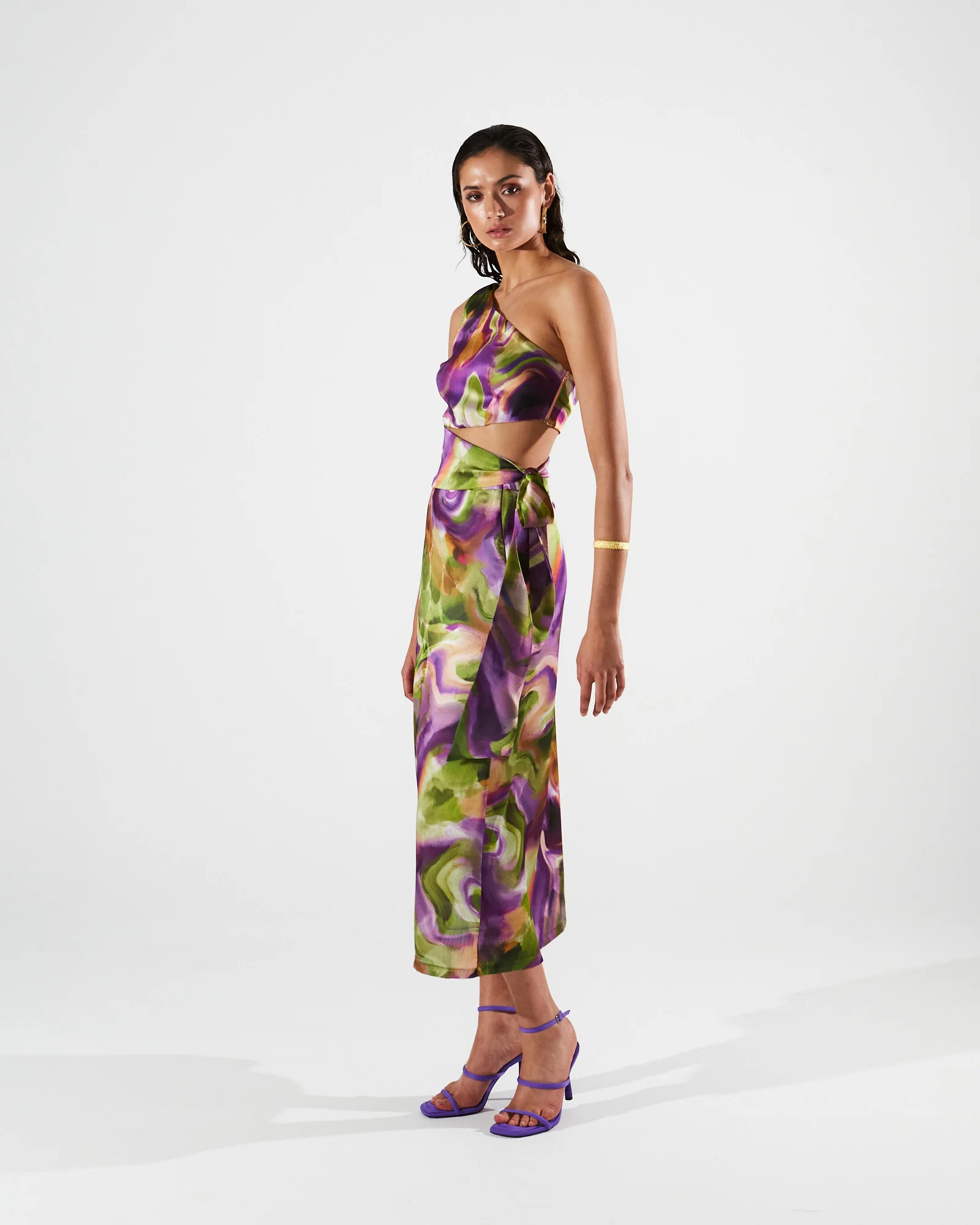 Ari satin printed skirt - Image 2