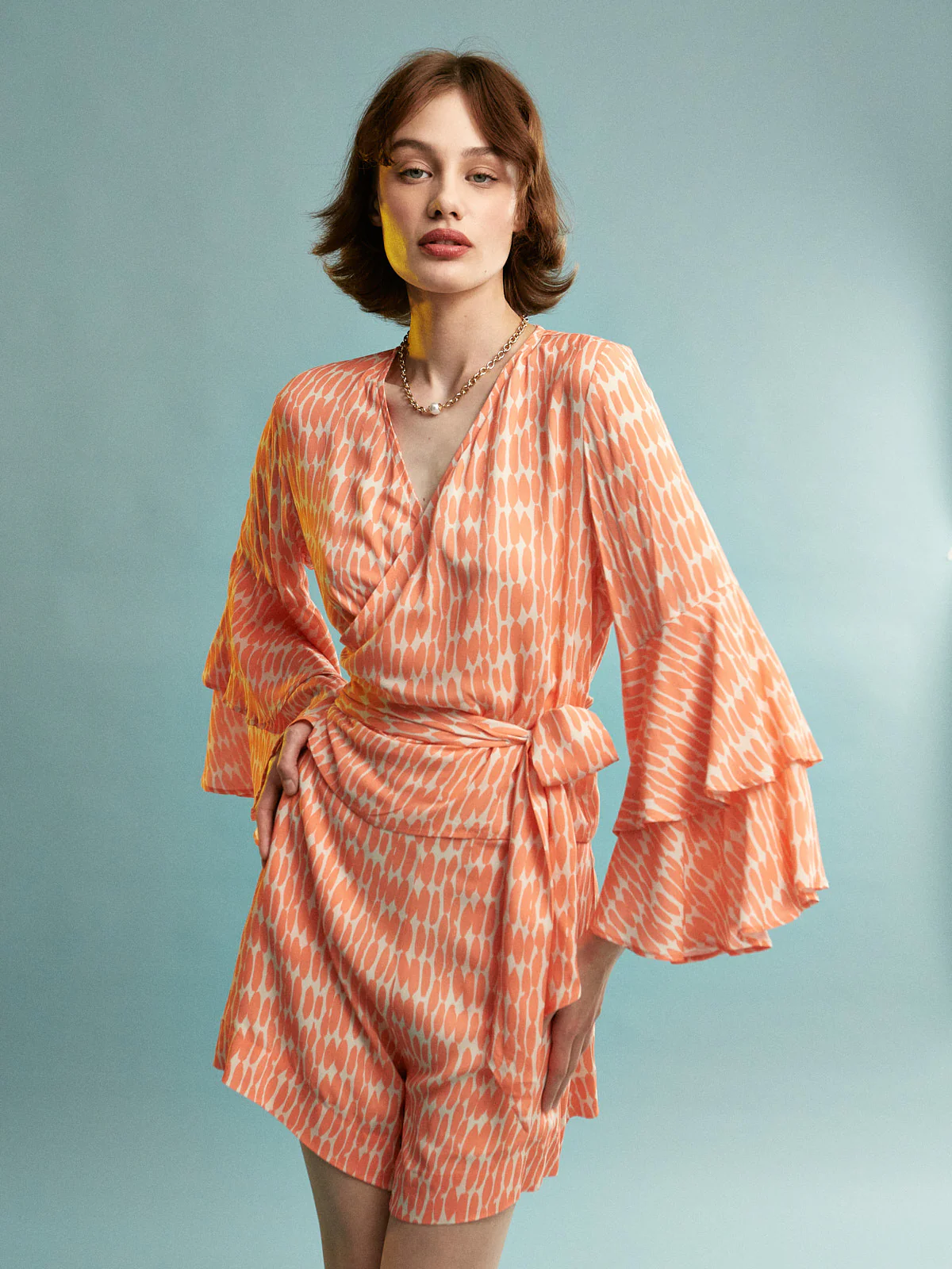 Bianca viscose ruffle sleeve top - Image 3