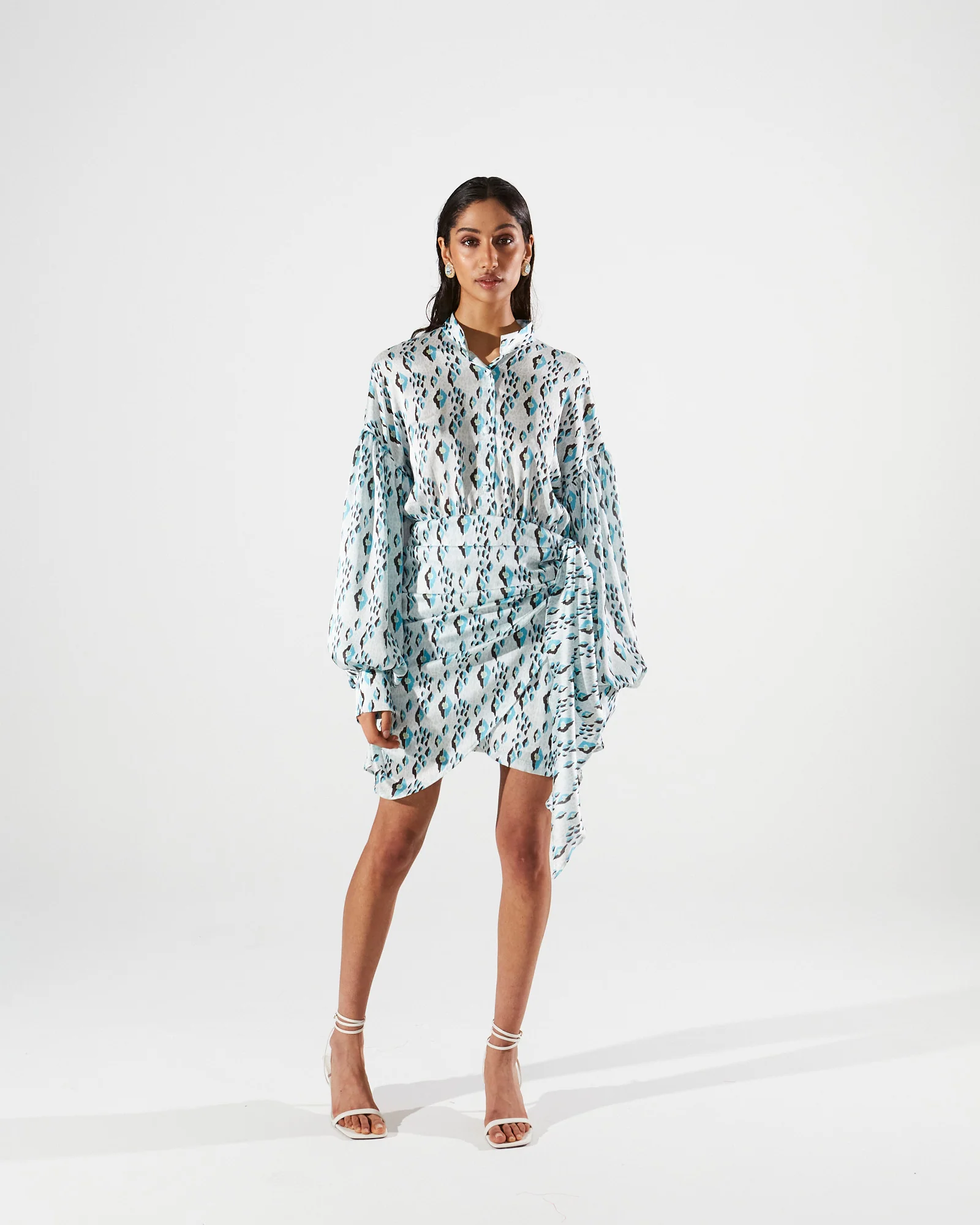 Brynn satin printed mini dress - Image 3