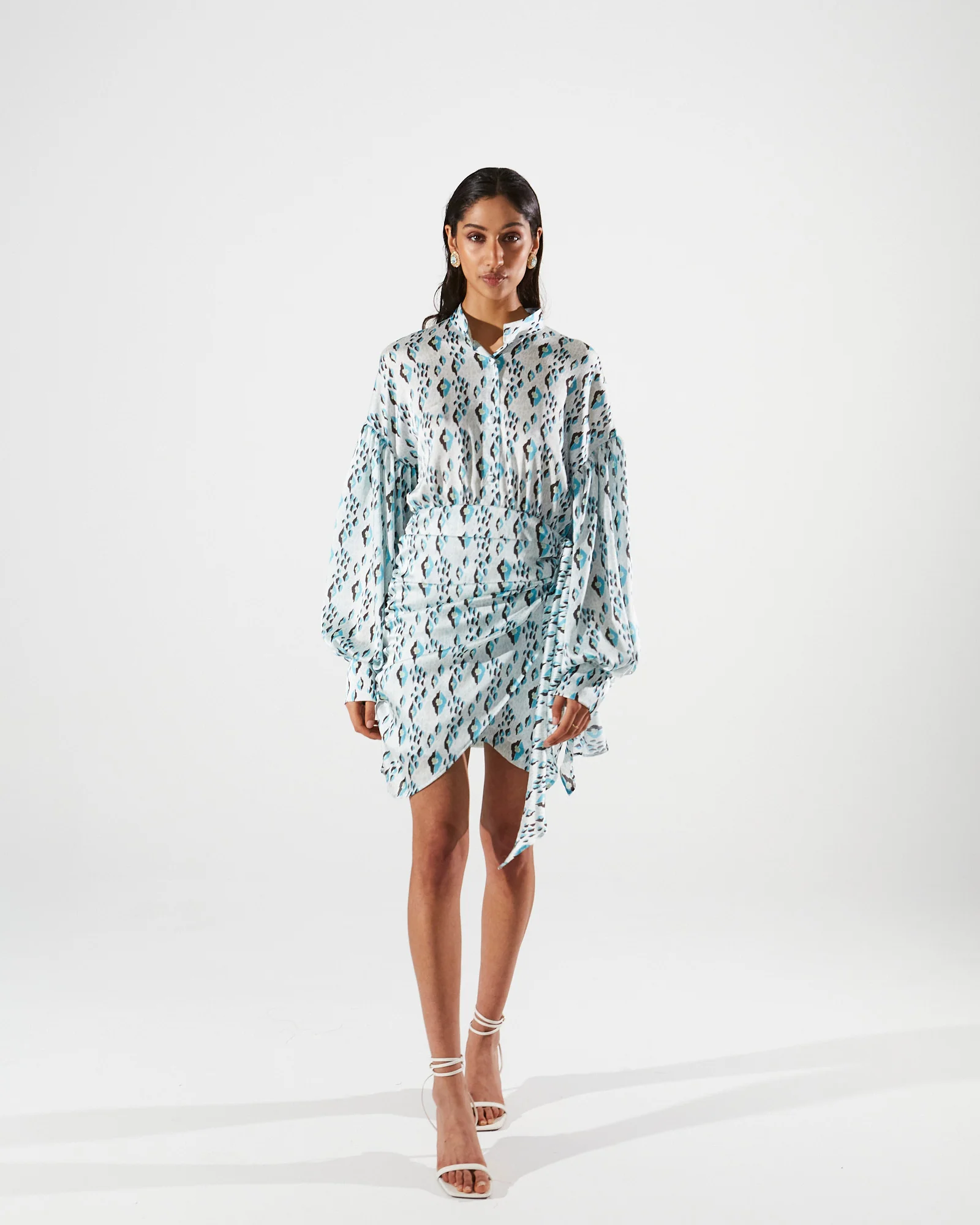 Brynn satin printed mini dress - Image 4