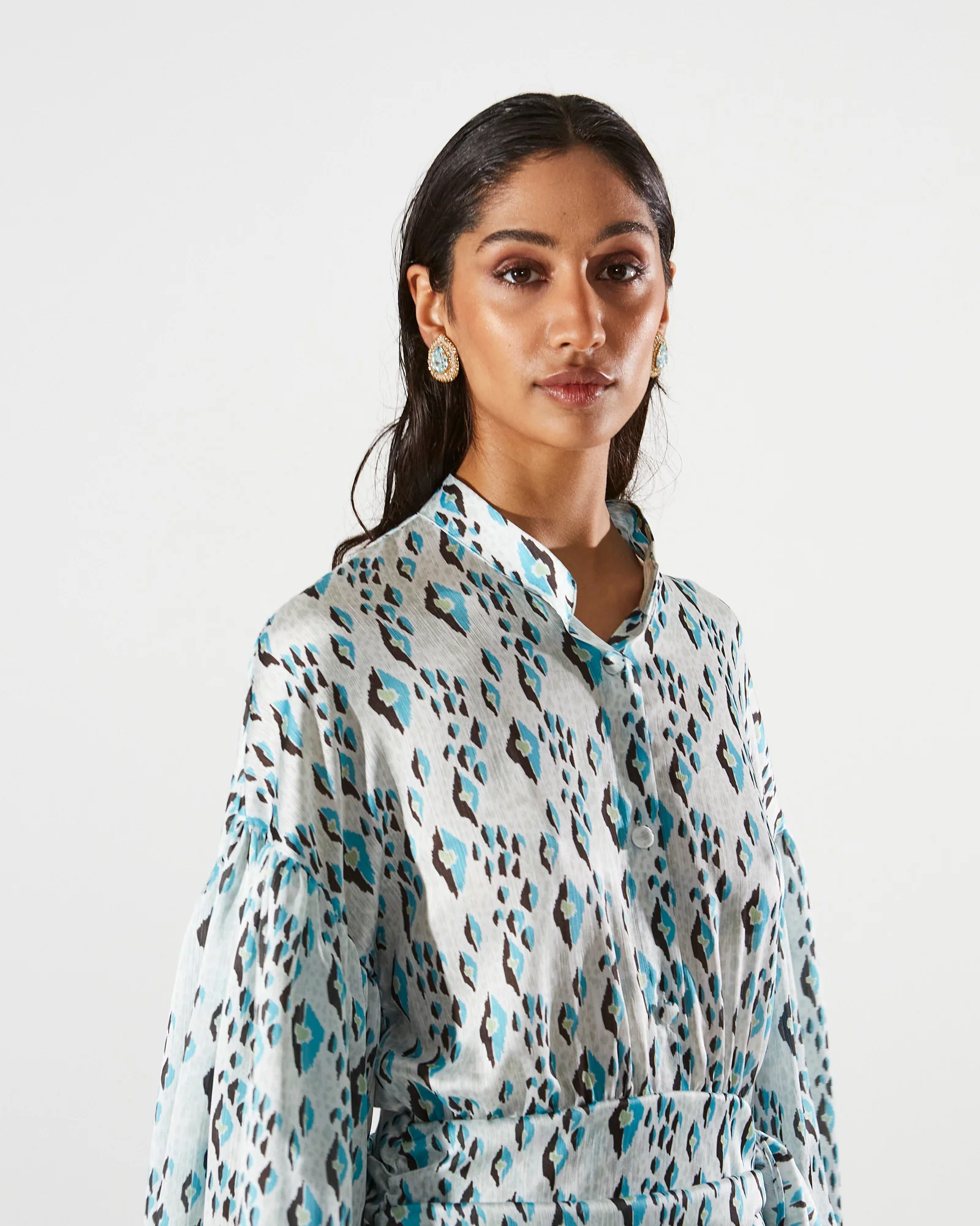 Brynn satin printed mini dress - Image 5