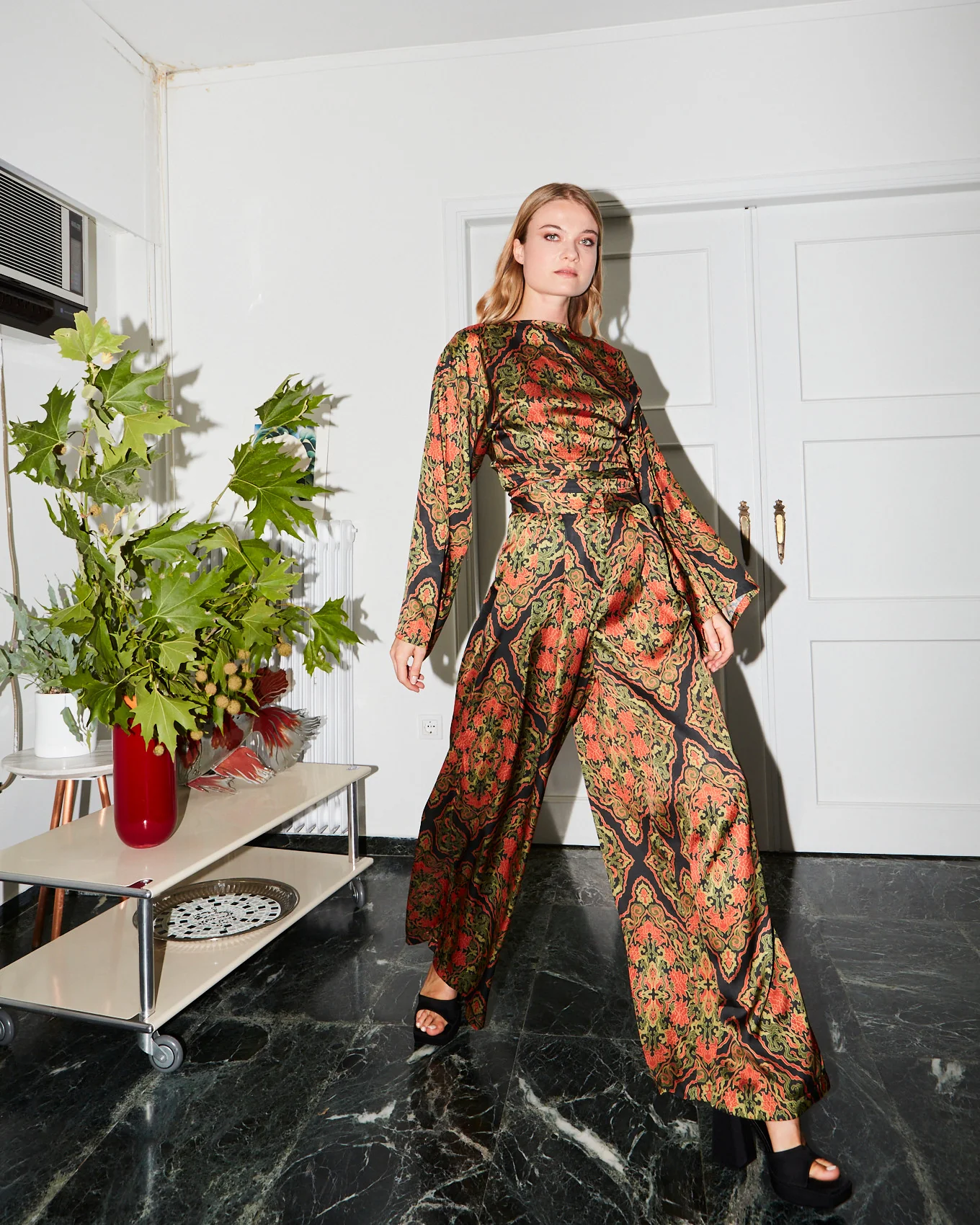 Calliope satin printed wide pants - Image 3