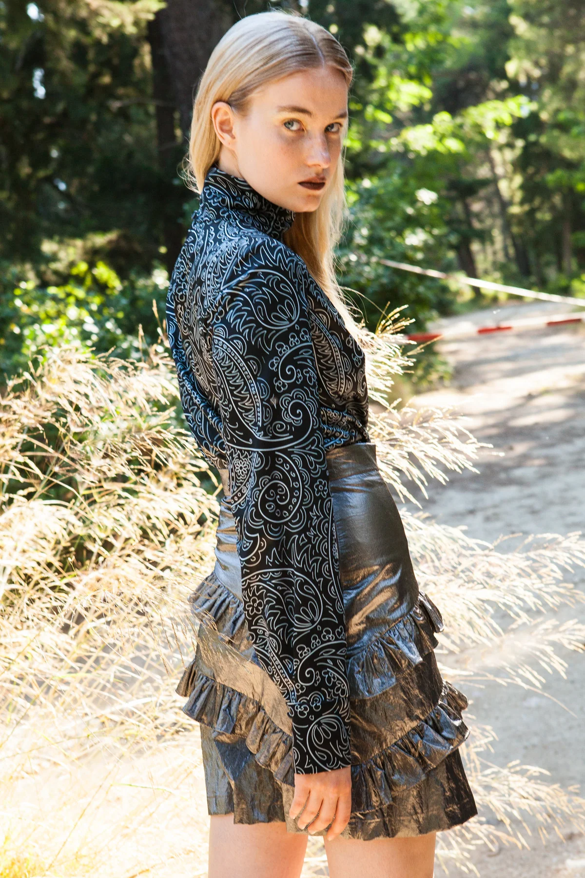 Calliste silver metallic skirt - Image 3