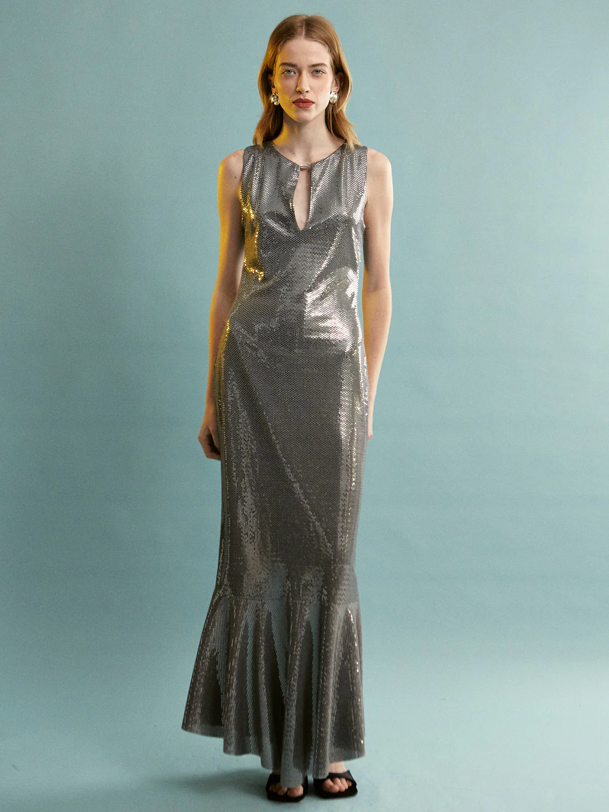 Celia silver maxi dress - Image 3