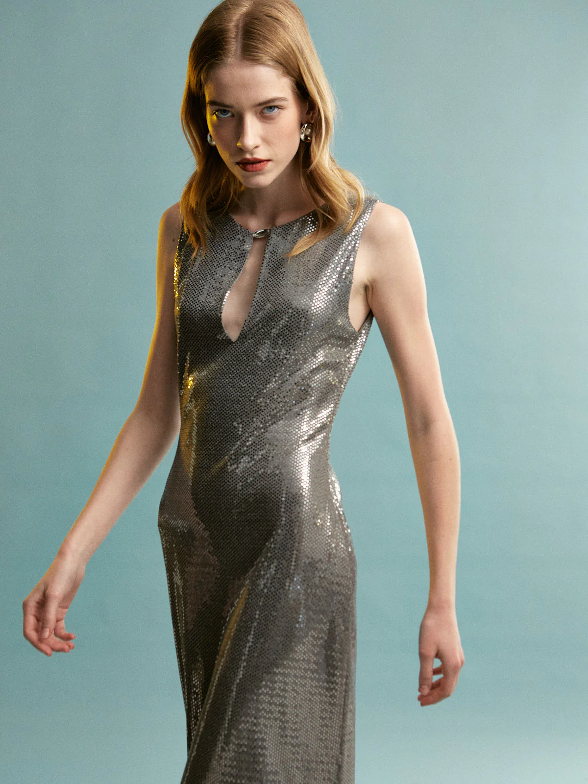 Celia silver maxi dress - Image 4