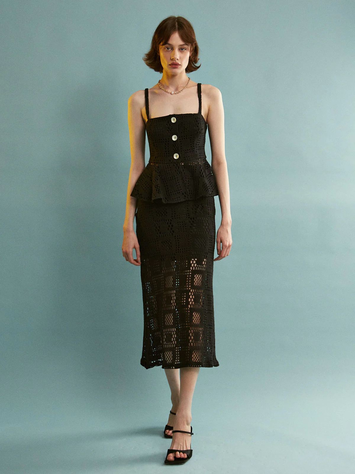 Cheryl cotton knitted black skirt - Image 3