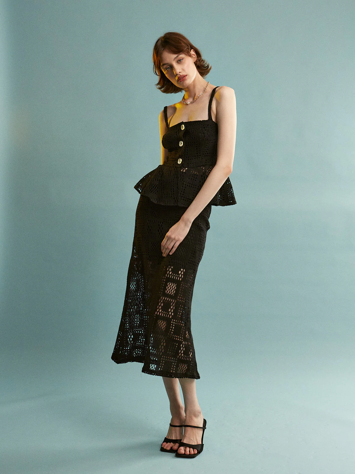 Cheryl cotton knitted black skirt - Image 4