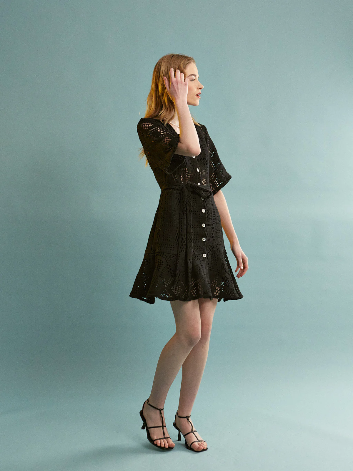 Cheryl cotton mini black dress - Image 4