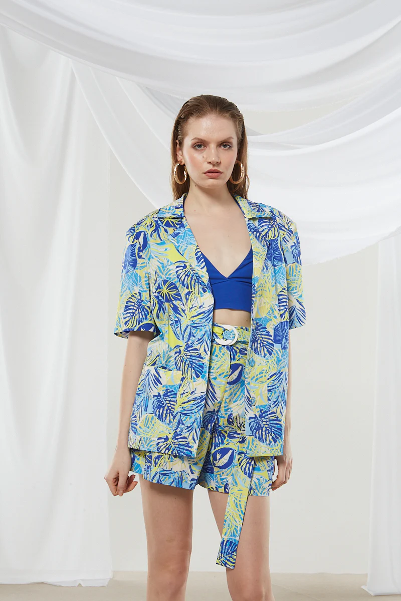 Chloe cotton short sleeve blazer