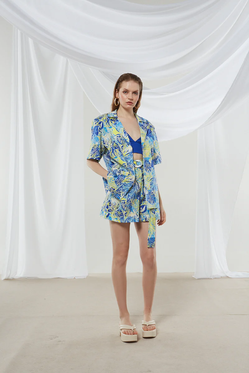 Chloe cotton short sleeve blazer - Image 4