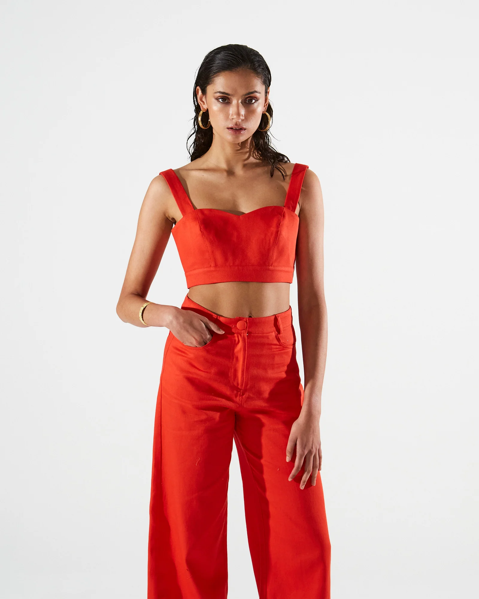 Clio cotton red pants - Image 4