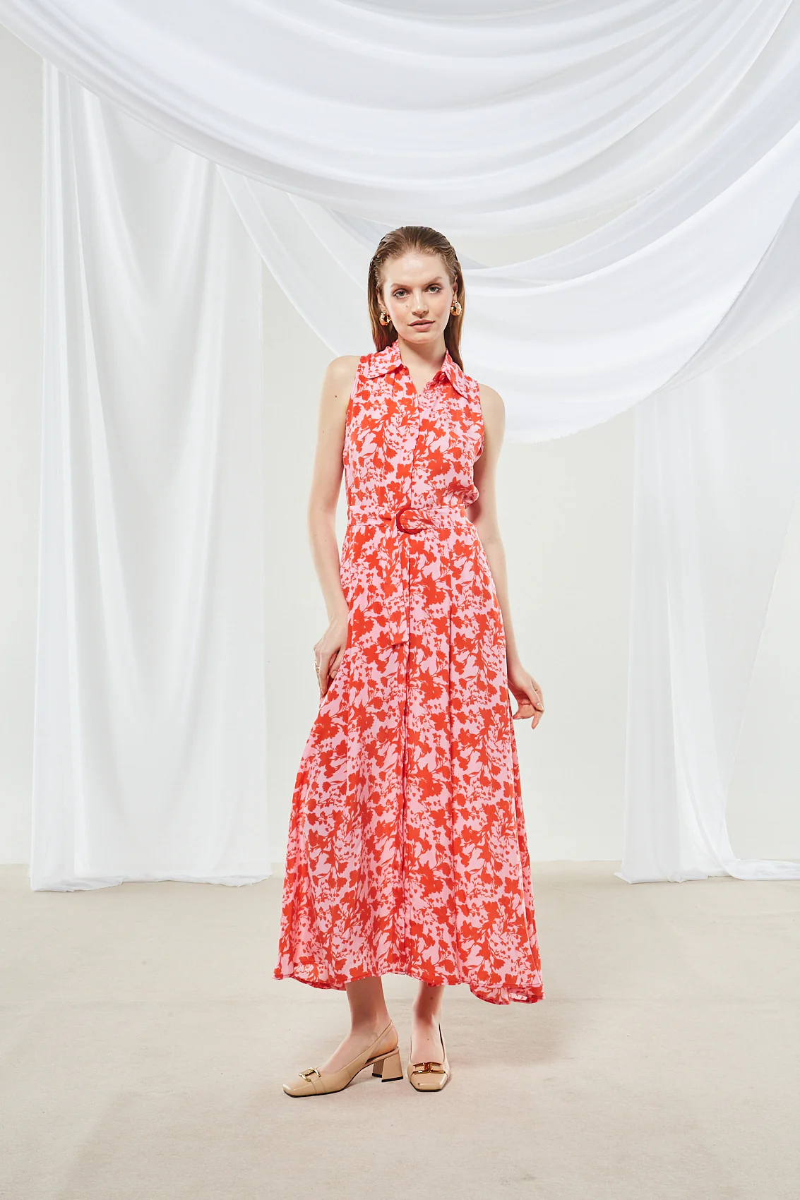 Dahlia cupro printed shirtdress