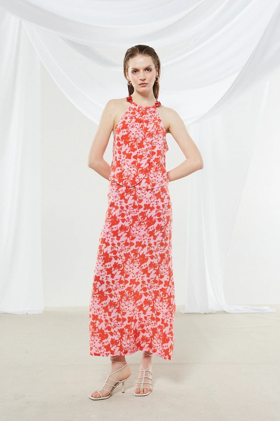 Dahlia cupro printed skirt