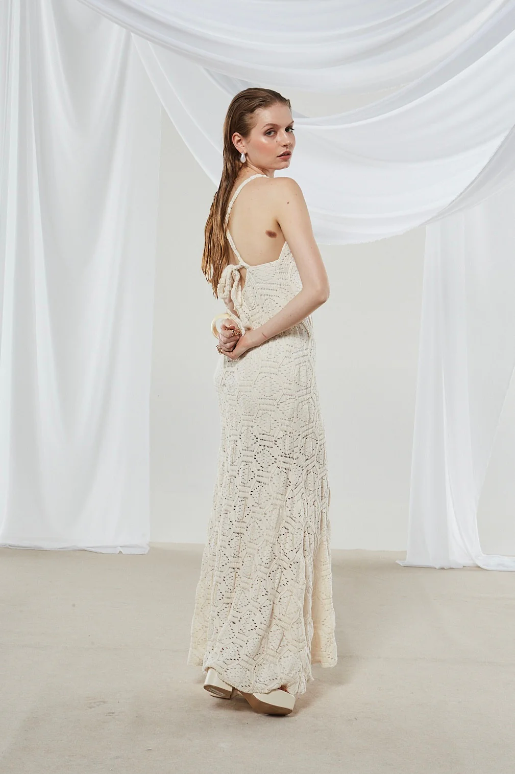 Daphne knitted ecru dress - Image 10