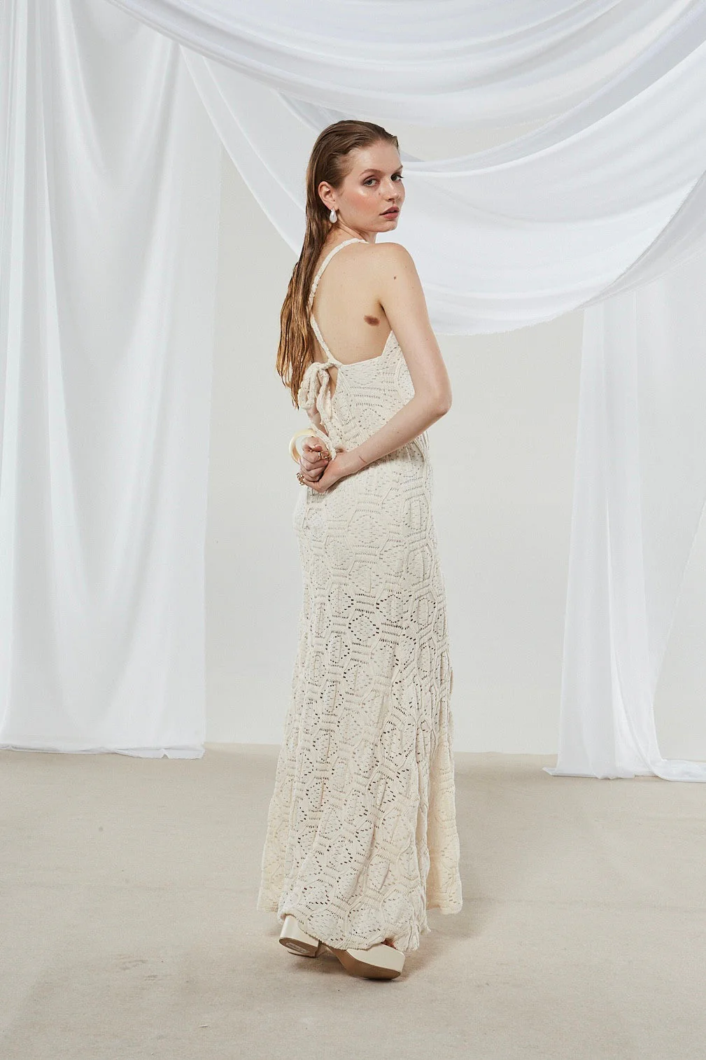 Daphne knitted ecru dress - Image 5