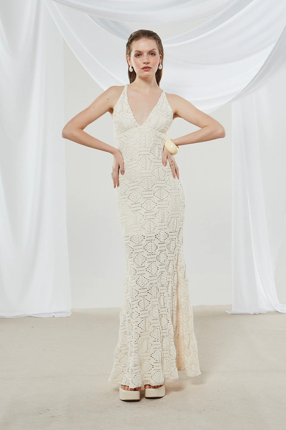 Daphne knitted ecru dress - Image 6