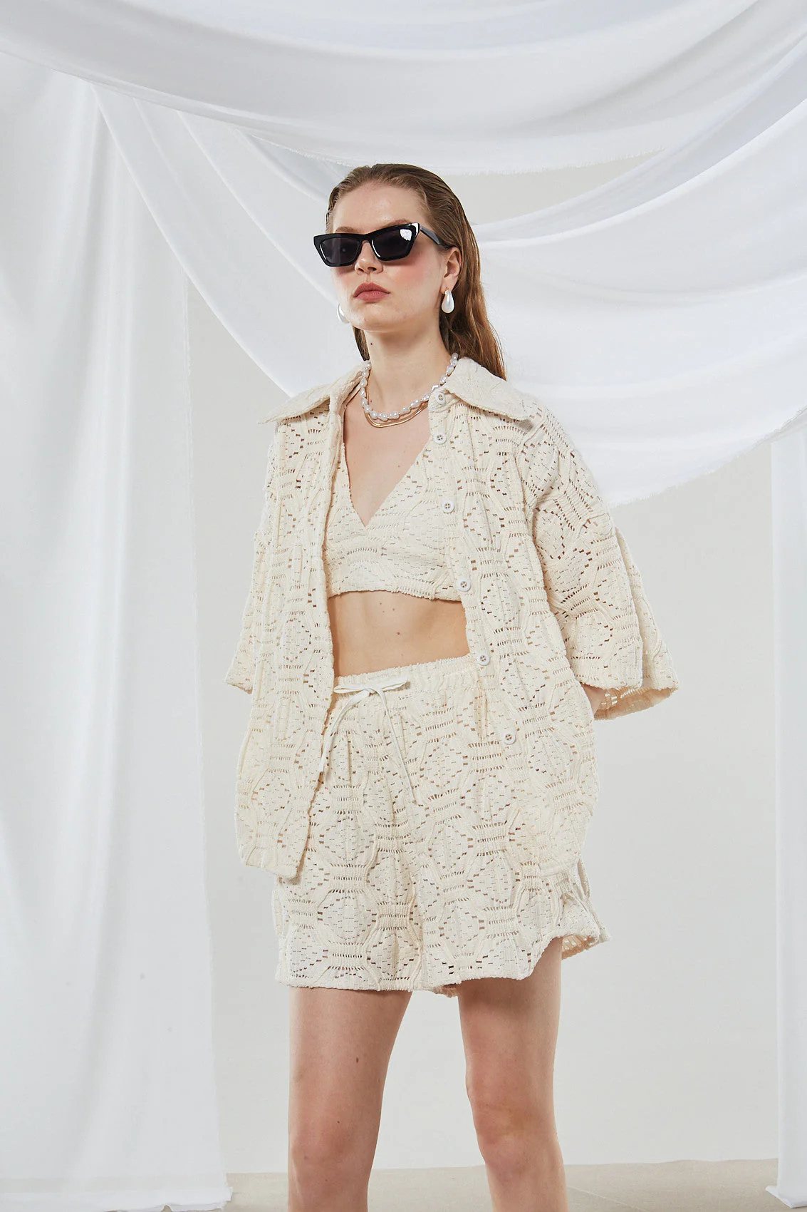 Daphne knitted ecru shirt - Image 2