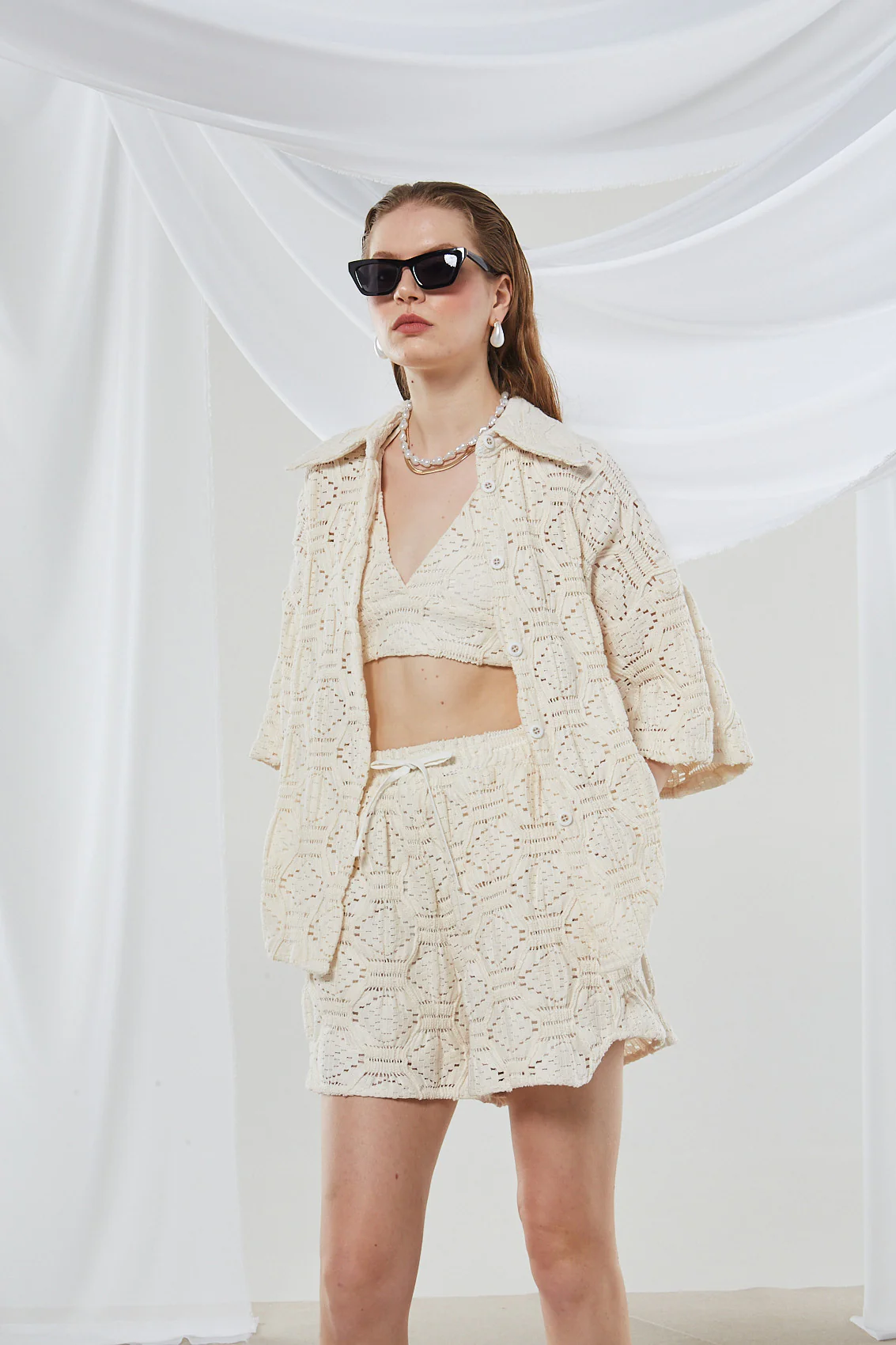 Daphne knitted ecru shirt - Image 6