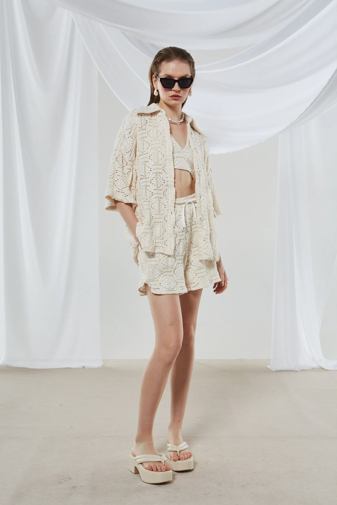 Daphne knitted ecru shirt - Image 8