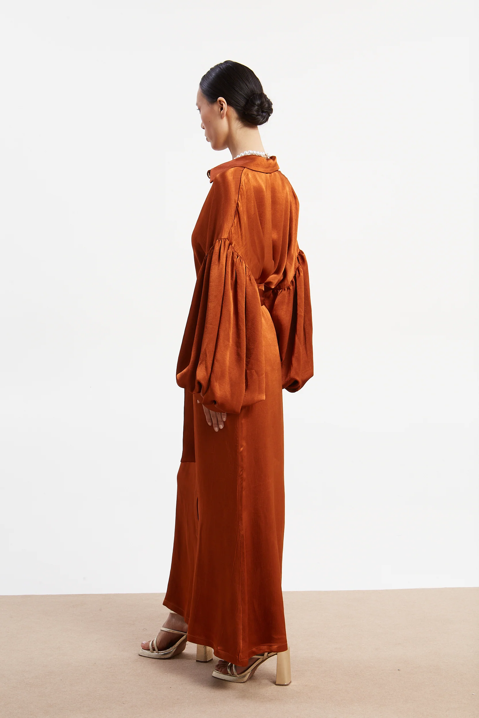Diana satin rust shirt - Image 4