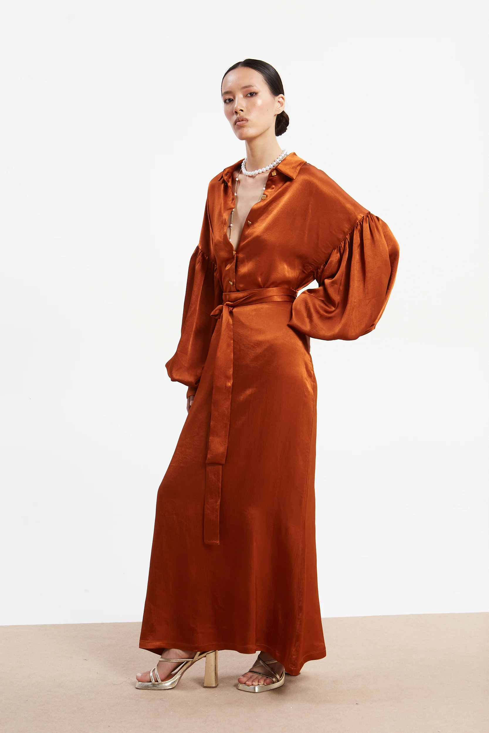 Diana satin rust skirt - Image 2