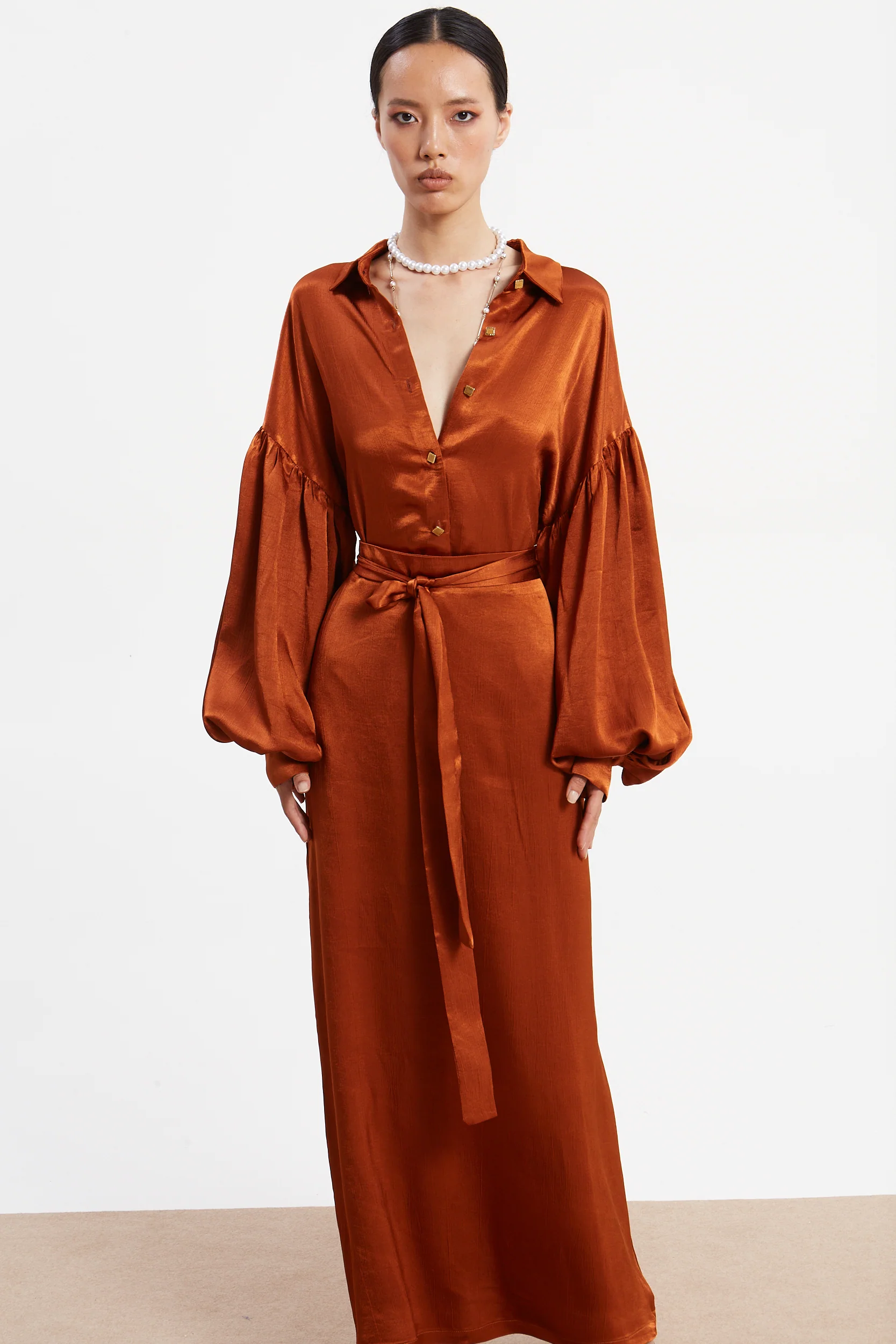 Diana satin rust skirt - Image 4