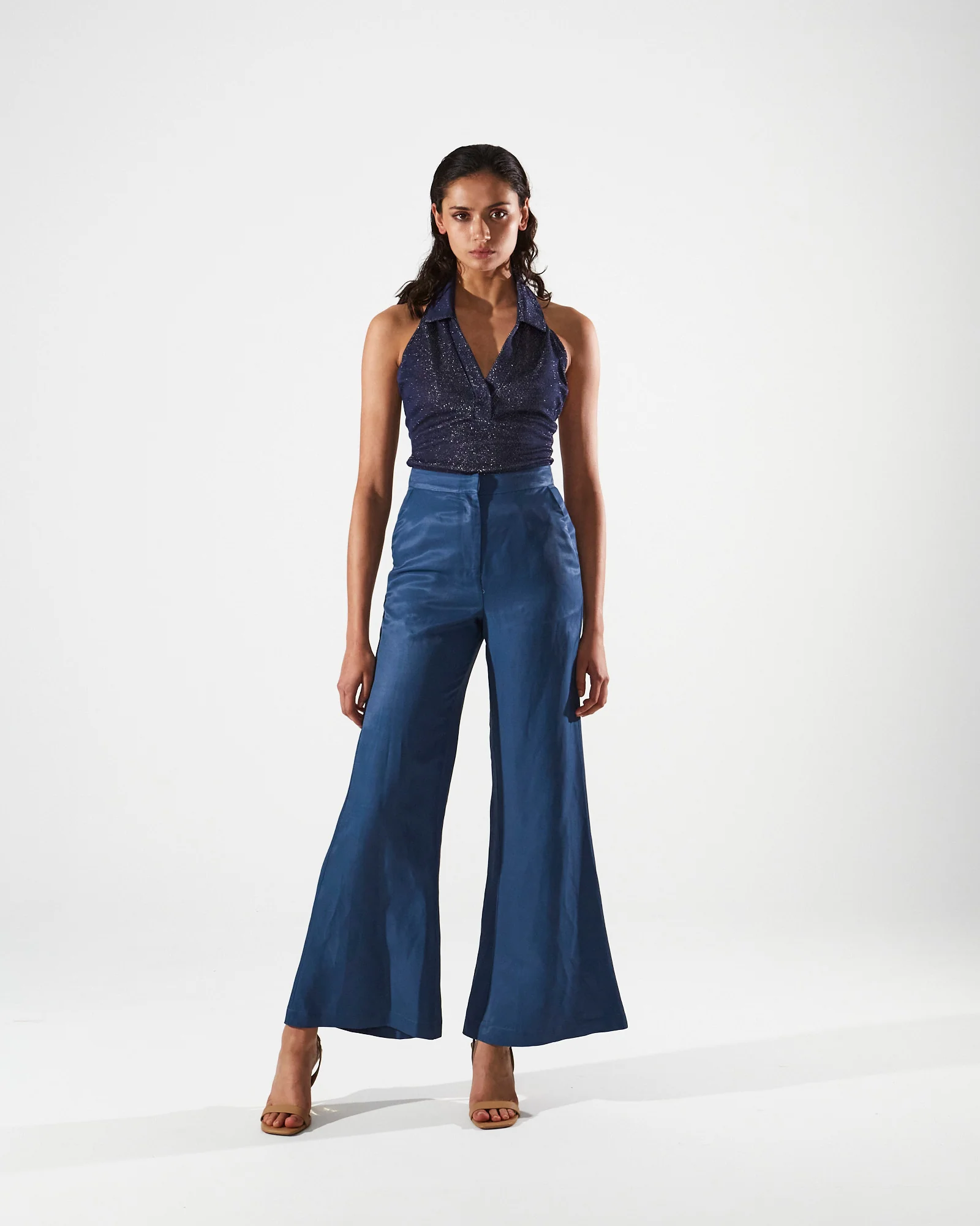 Dione collar navy blue top - Image 4