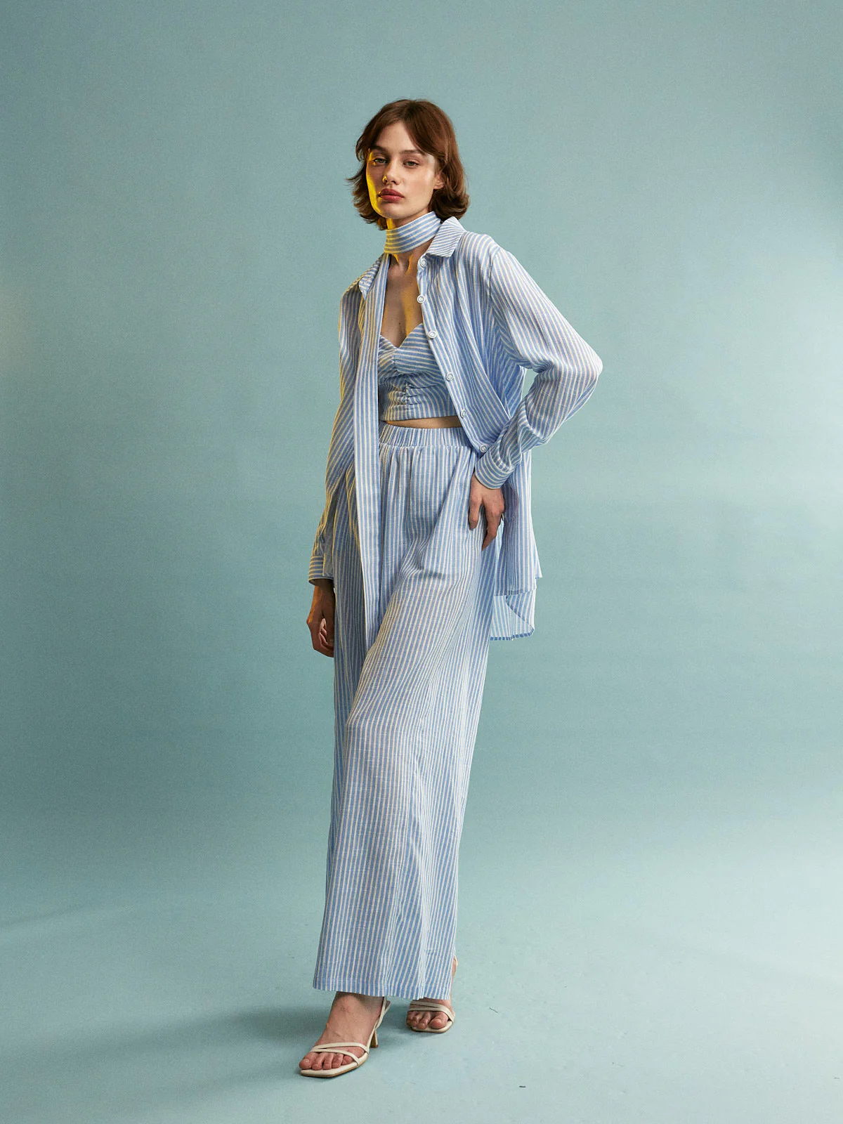 Donna cotton stripe ciel top - Image 5