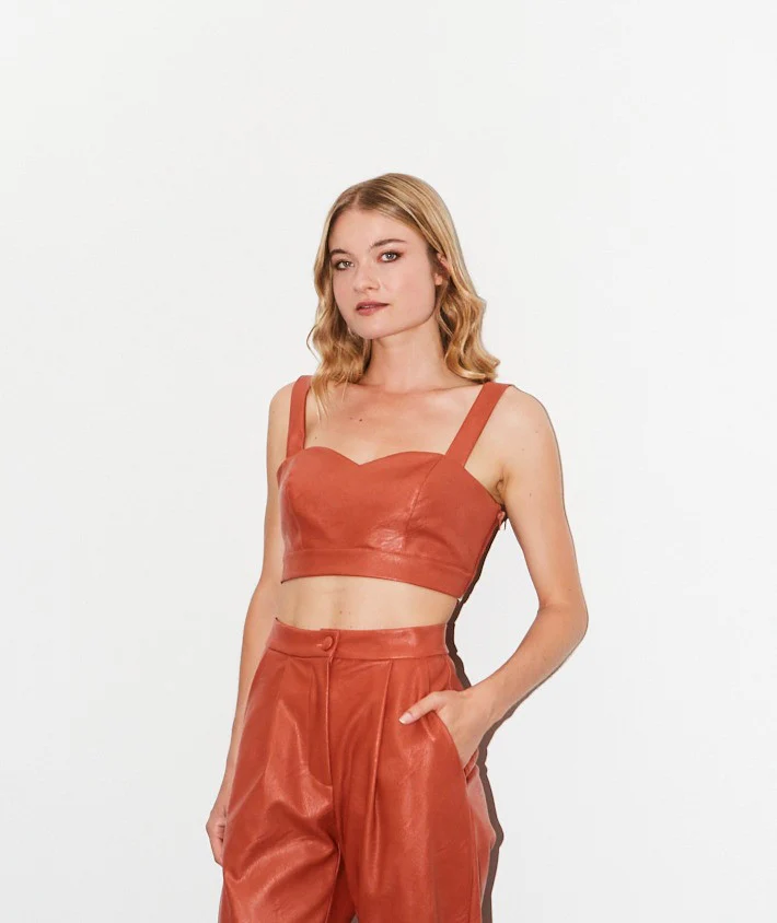 Doris eco leather orange top - Image 2