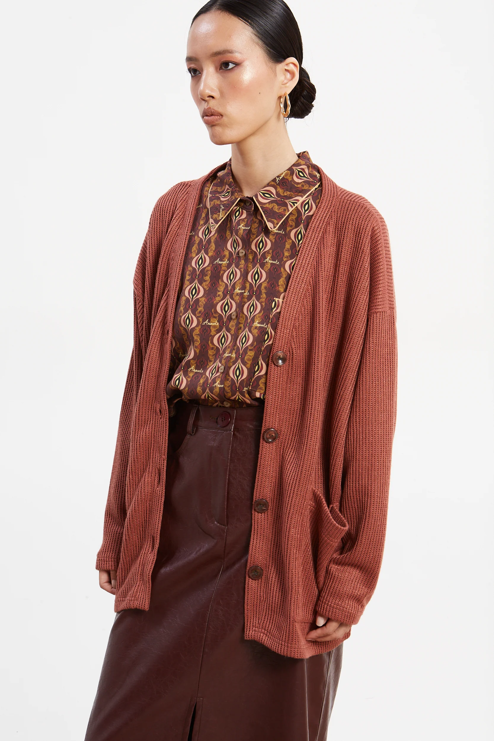 Dorothy knitted dusty pink cardigan