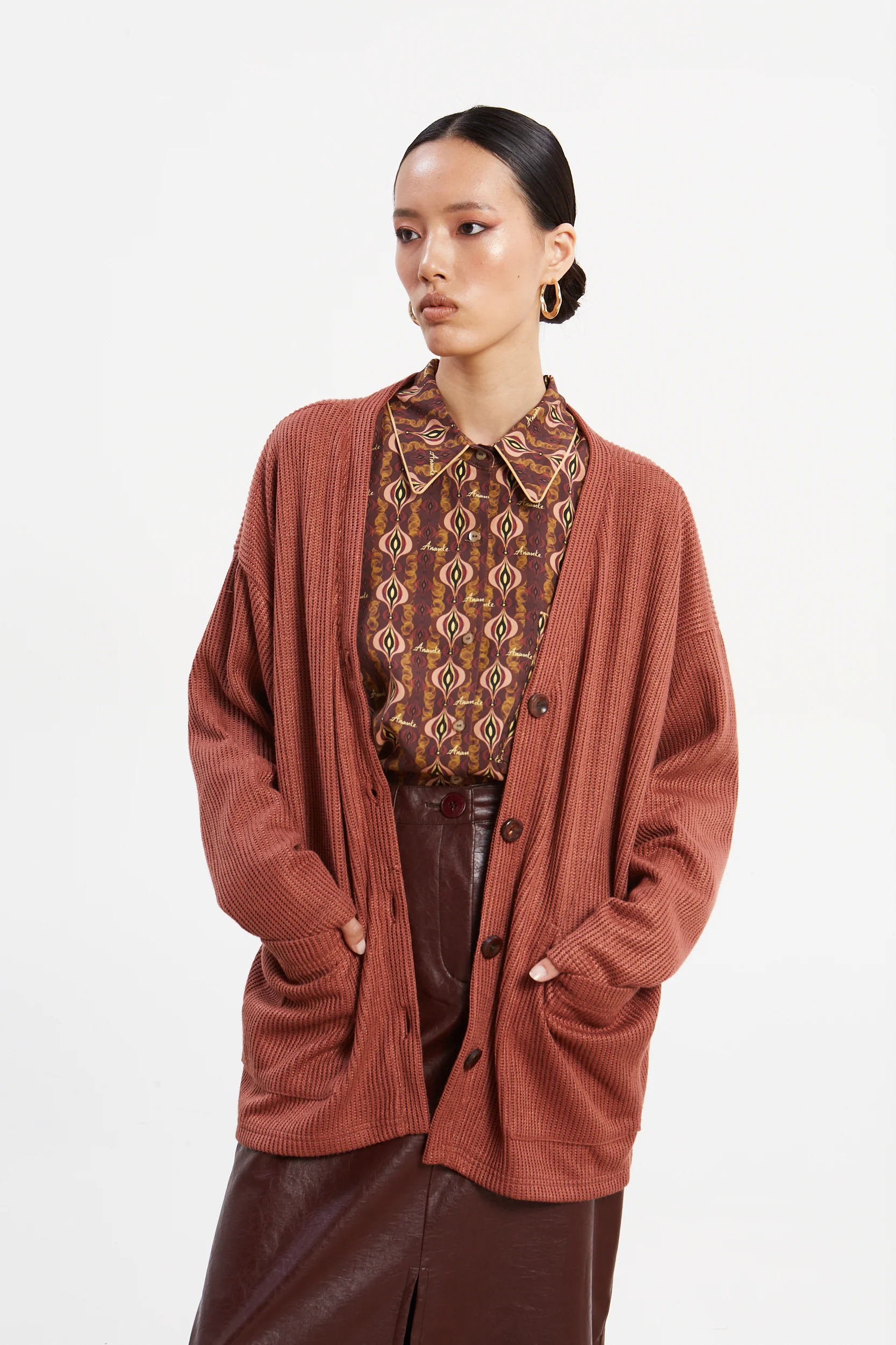 Dorothy knitted dusty pink cardigan - Image 3